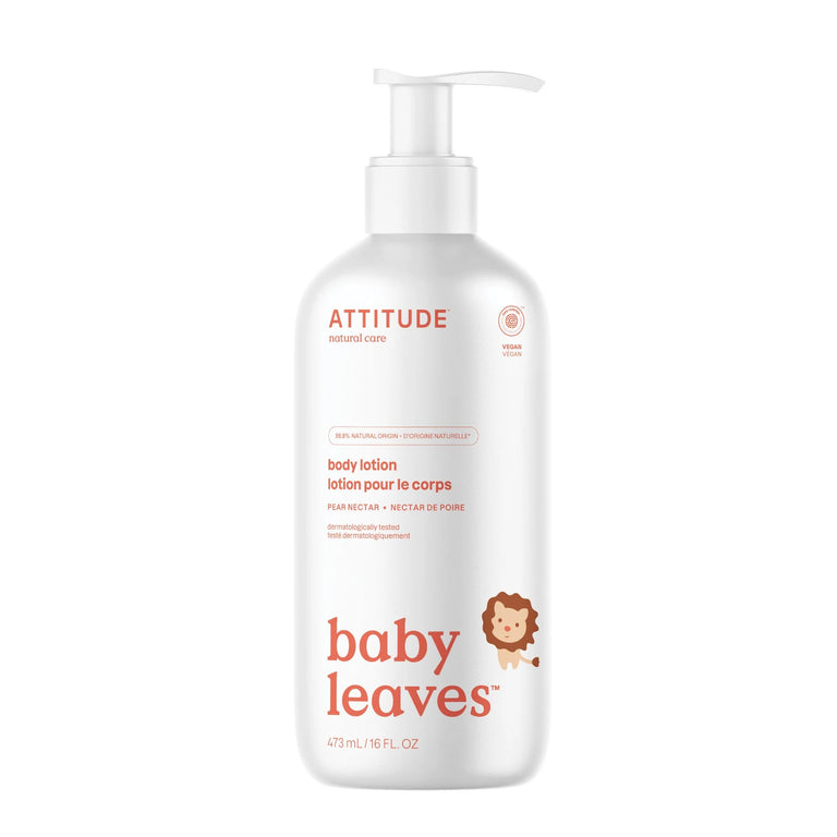 Crema Corporal Natural Baby Leaves Pear Nectar 473 ml - LOTION BABY LEAVES PEAR NECTAR ATTITUDE