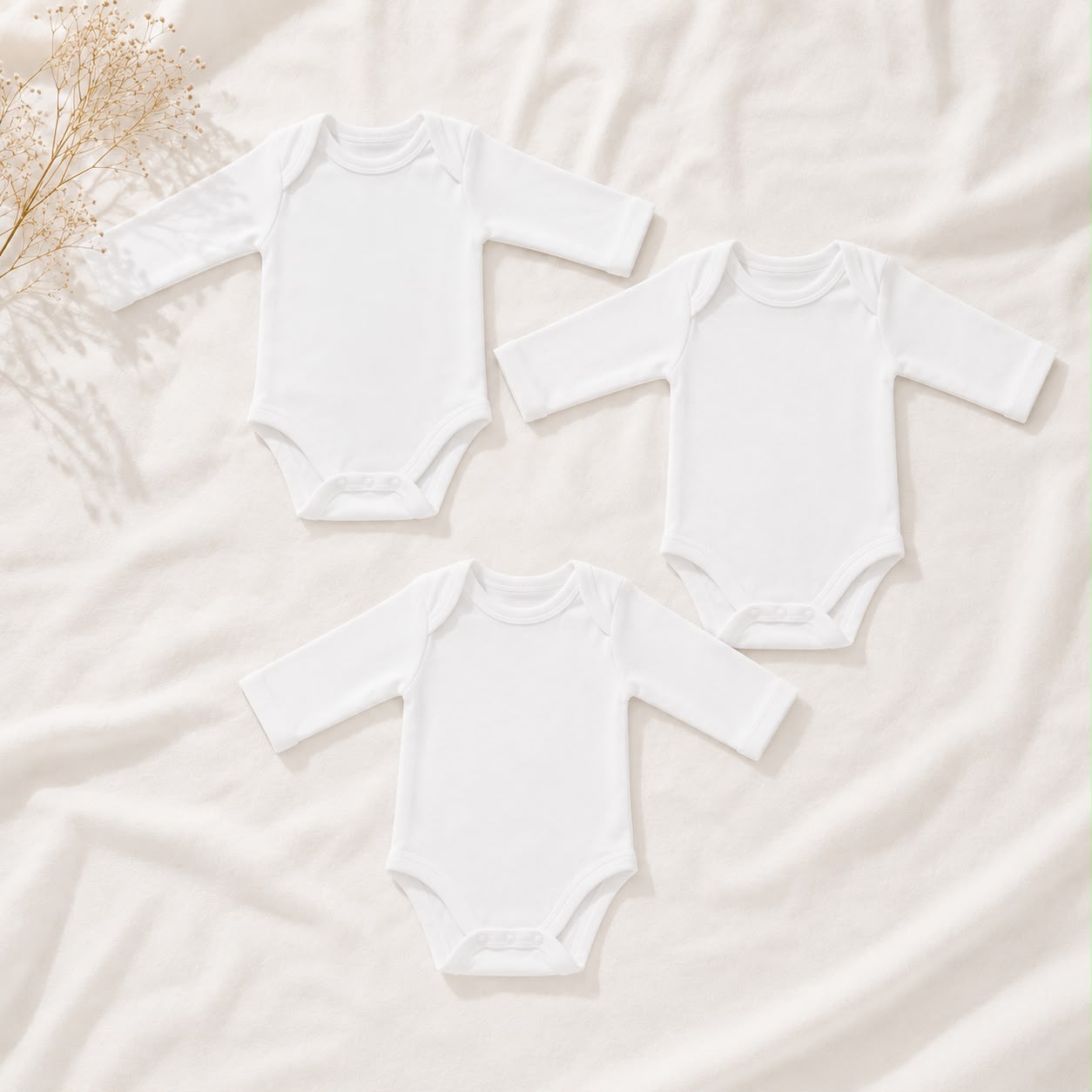 Pack 3 Body Manga Larga - Blanco