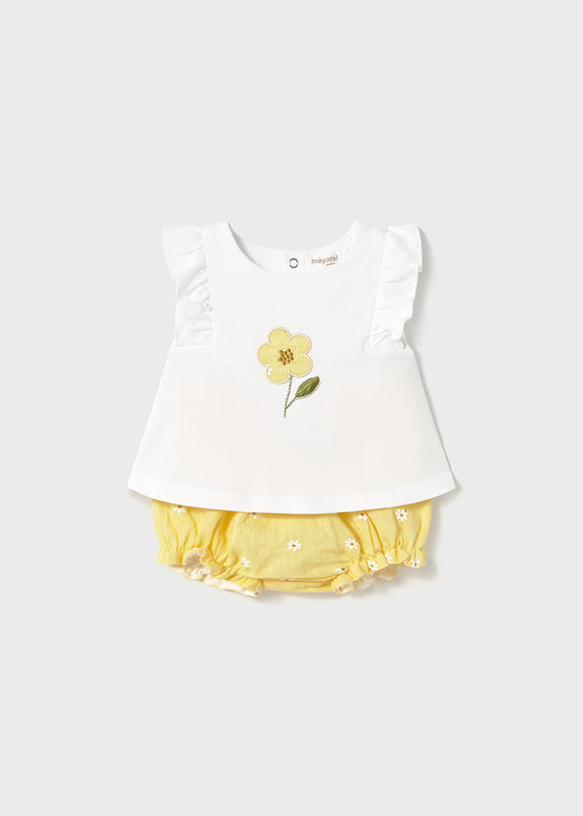 Conjunto Short Flor Amarilla