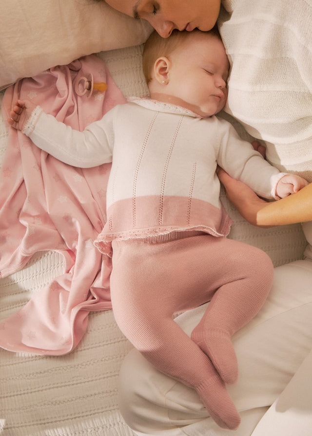 Conjunto Tejido Rosa Bebe