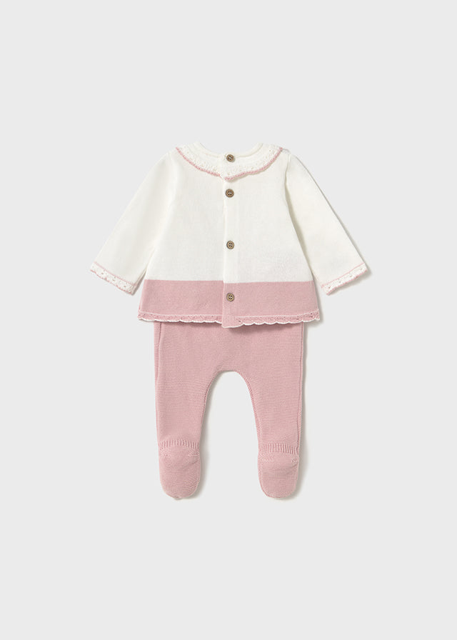 Conjunto Tejido Rosa Bebe