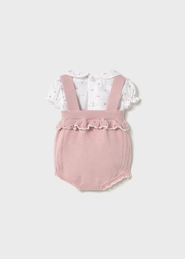 Conjunto Peto Tricot Rosa