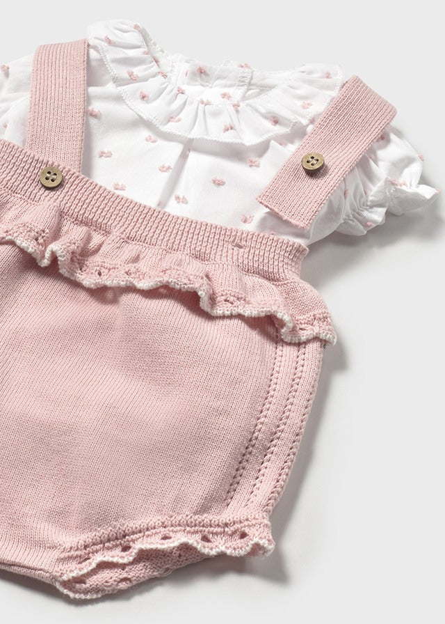 Conjunto Peto Tricot Rosa