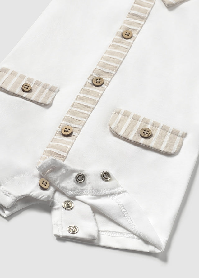 Romper Cuello Rayas Beige