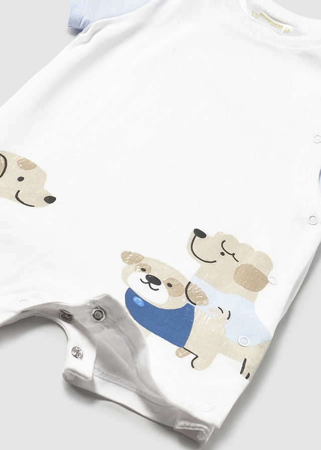 Romper Perritos Manga Celeste