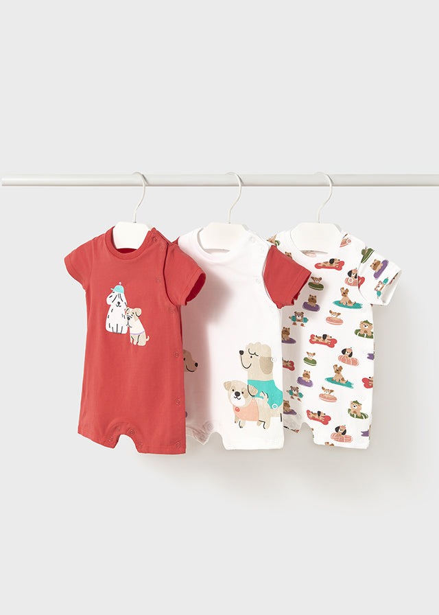 Romper Perritos Manga Roja