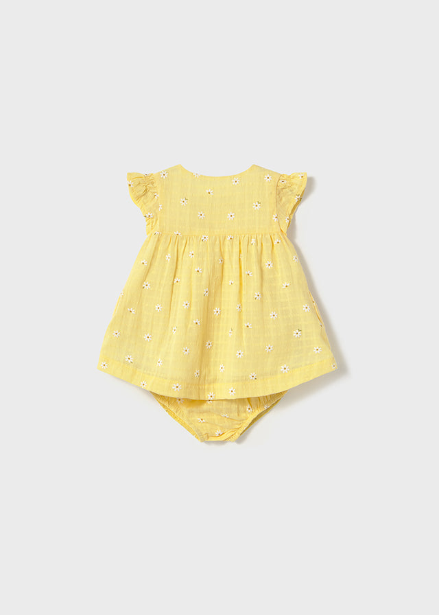 Vestido Plana Amarillo Flores