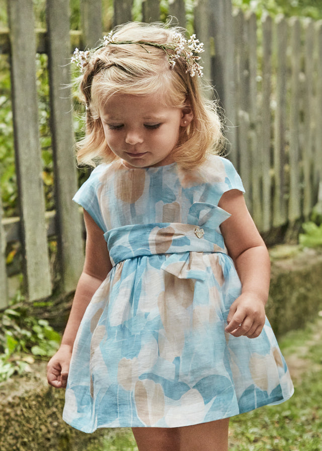 Vestido Estampado Beige/Azul