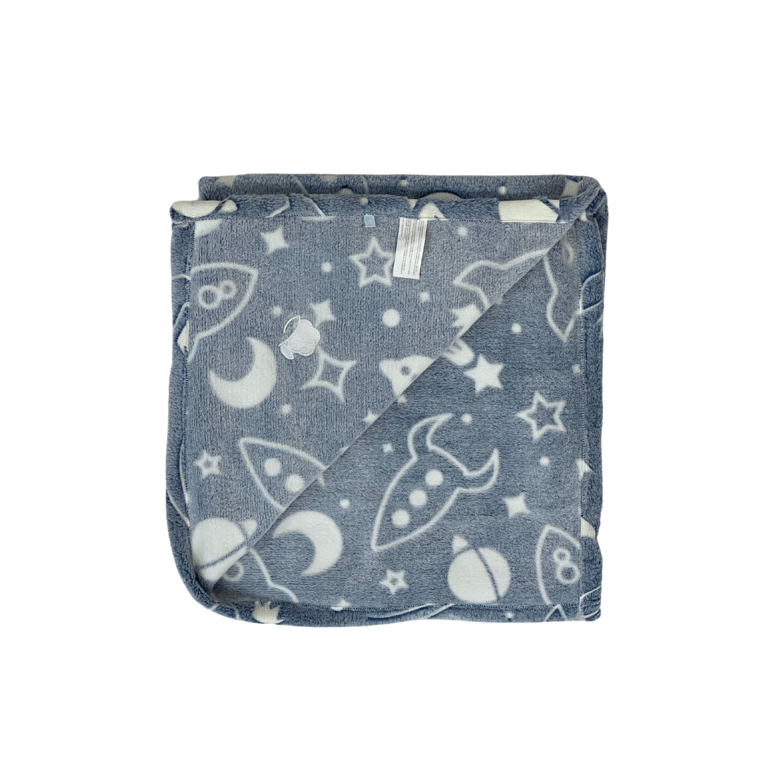 Manta Plush Winter Planets Azul