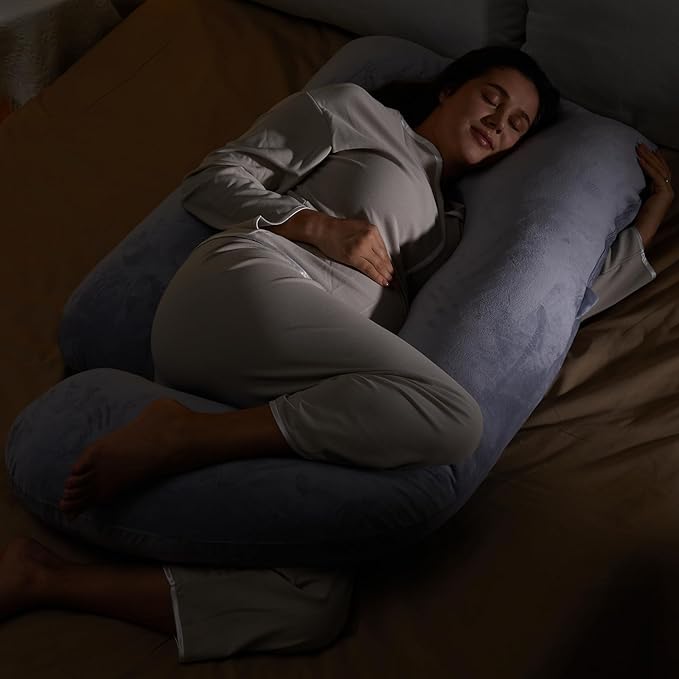 Almohada de Embarazo y Maternidad - Cuerpo completo en forma de U (Gris)