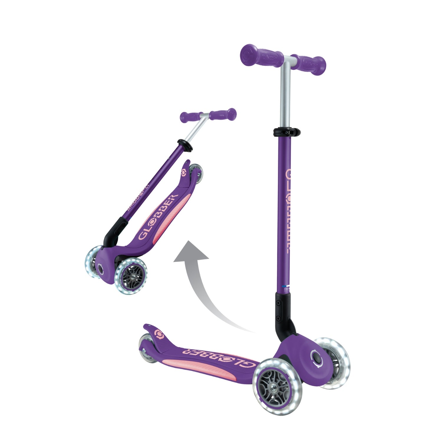 Scooter Primo Plegable Led Morado