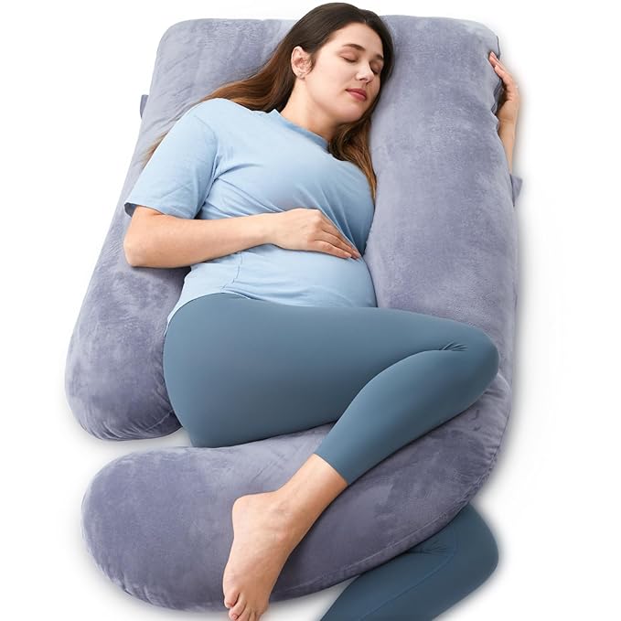 Almohada de Embarazo y Maternidad - Cuerpo completo en forma de U (Gris)