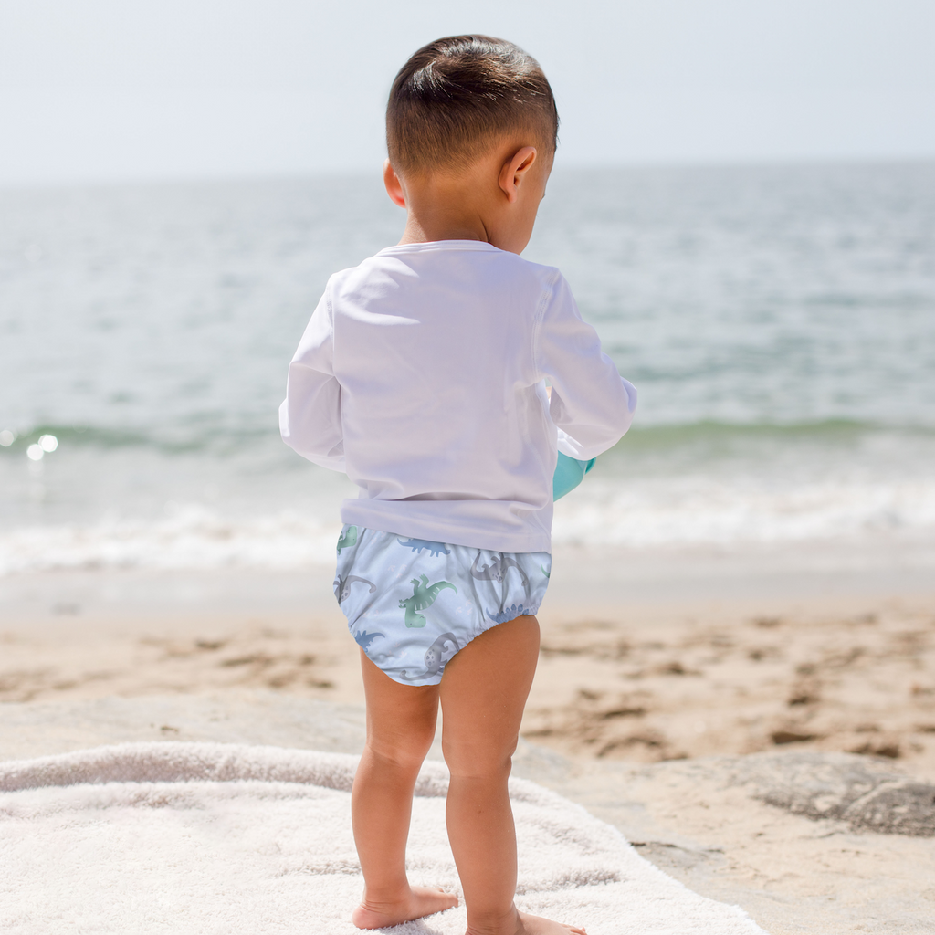 Swim Diaper - Light Blue Dinos