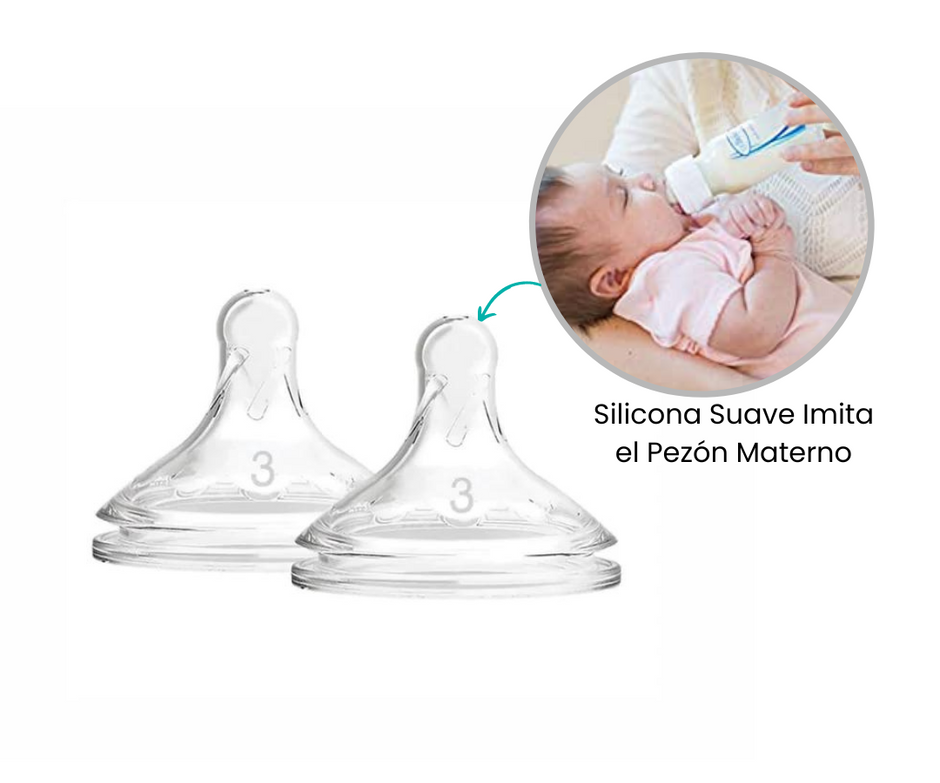 Set x2 Unidades de Tetinas Options + Boca Ancha 6M+