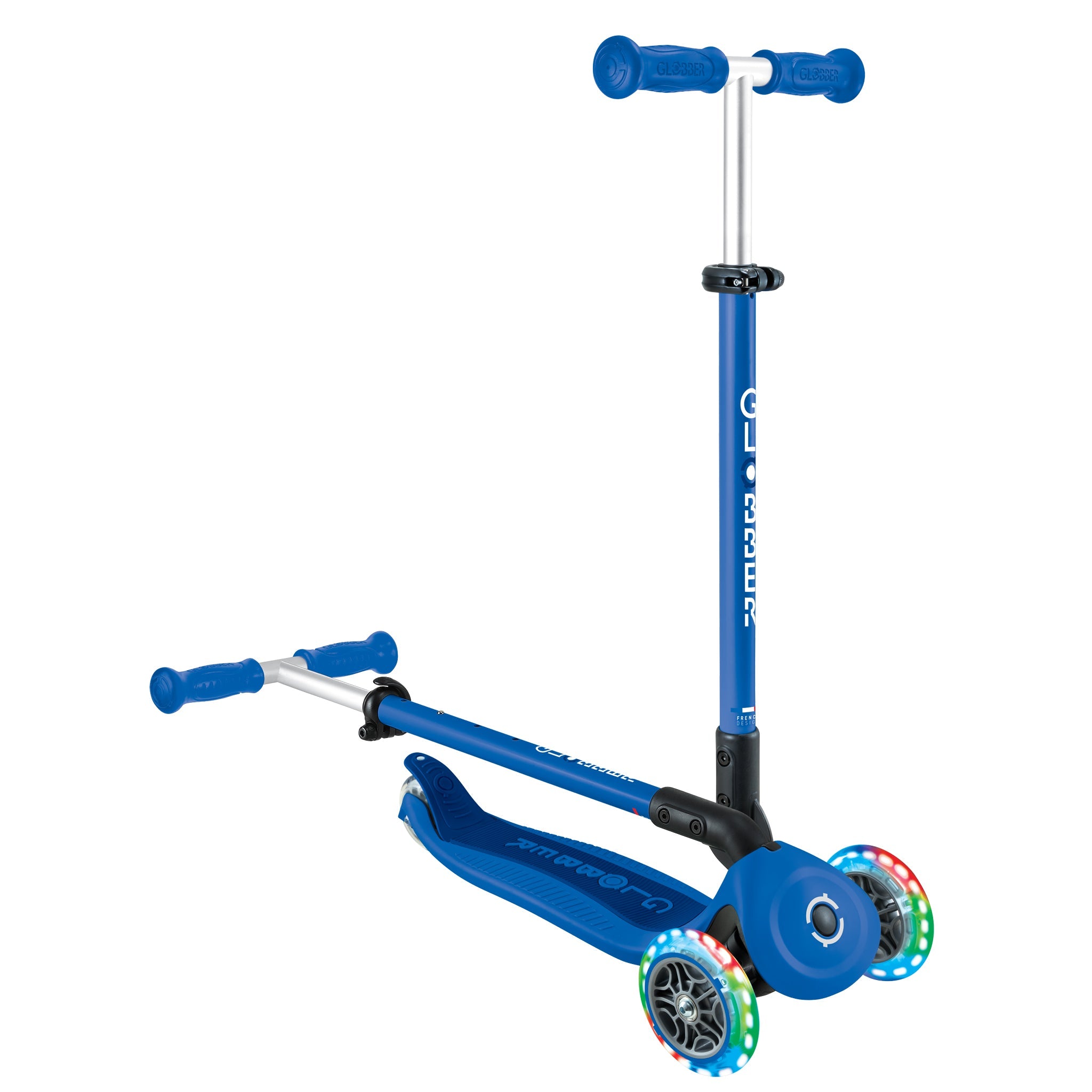 Scooter Go Up Plegable Azul Led Lights