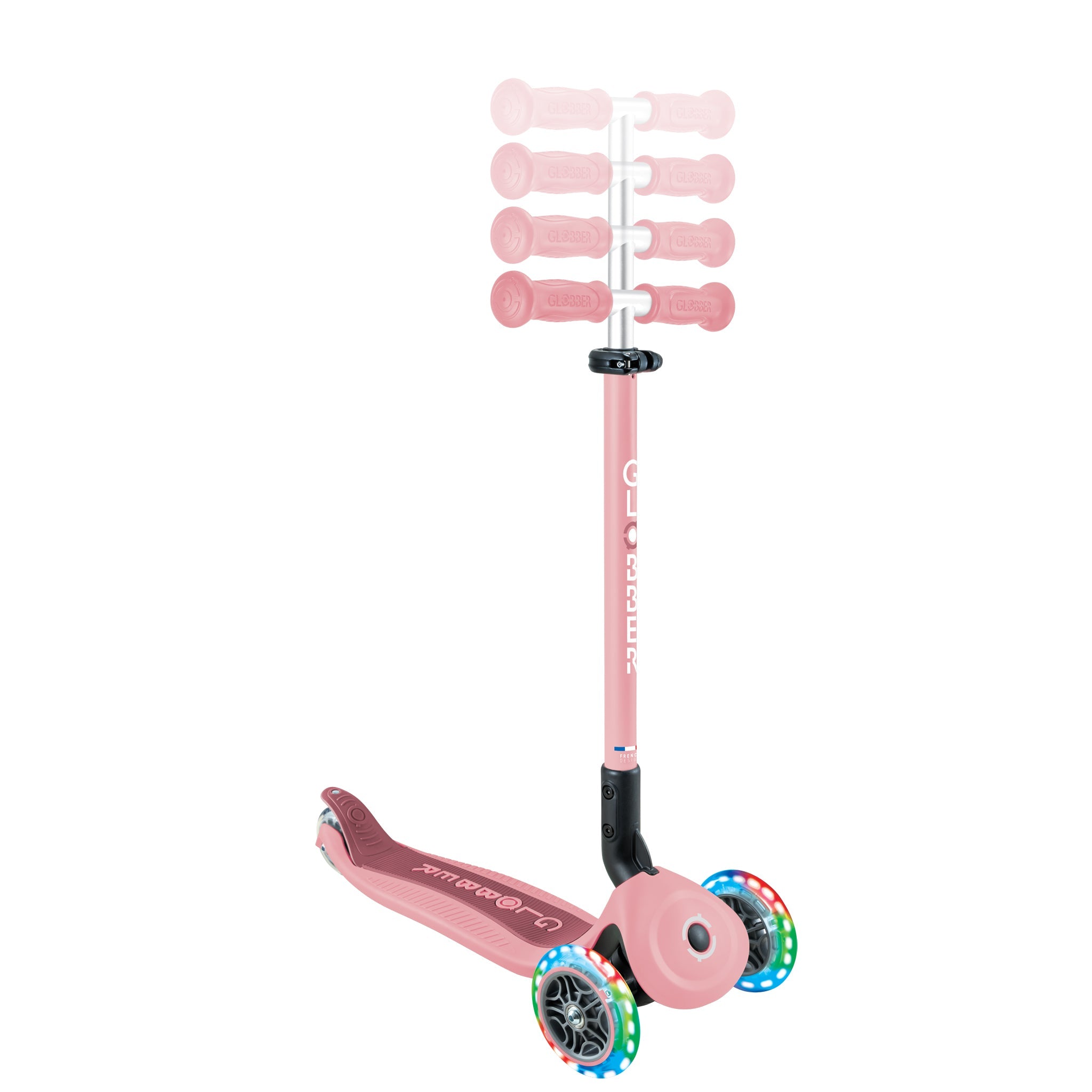 Scooter Go Up Plegable Rosado Pastel Led Lights