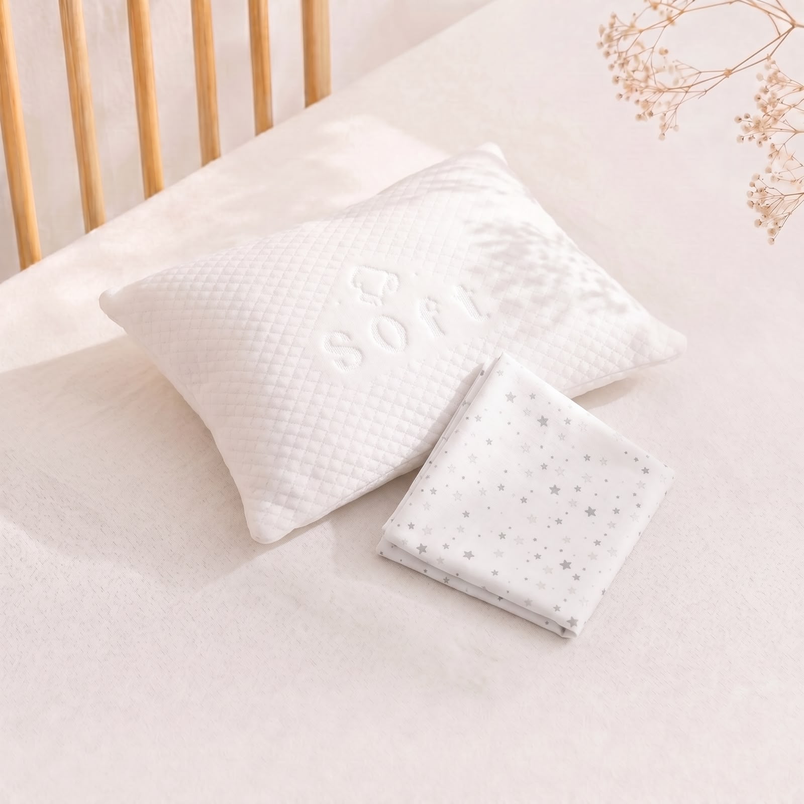 Pack de Almohada de Cuna + Funda Estampada (a escoger)