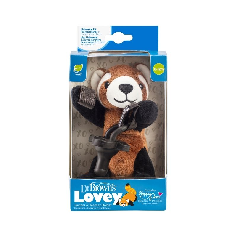 Lovey Sujetador de Chupones - Panda Rojo