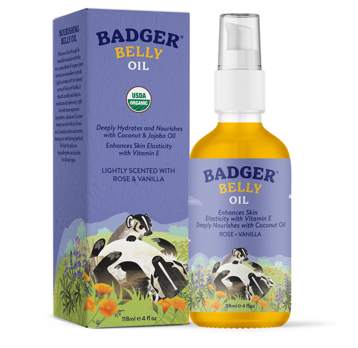 Aceite Orgánico Anti estrias 118ml - BELLY OIL BADGER 4 OZ