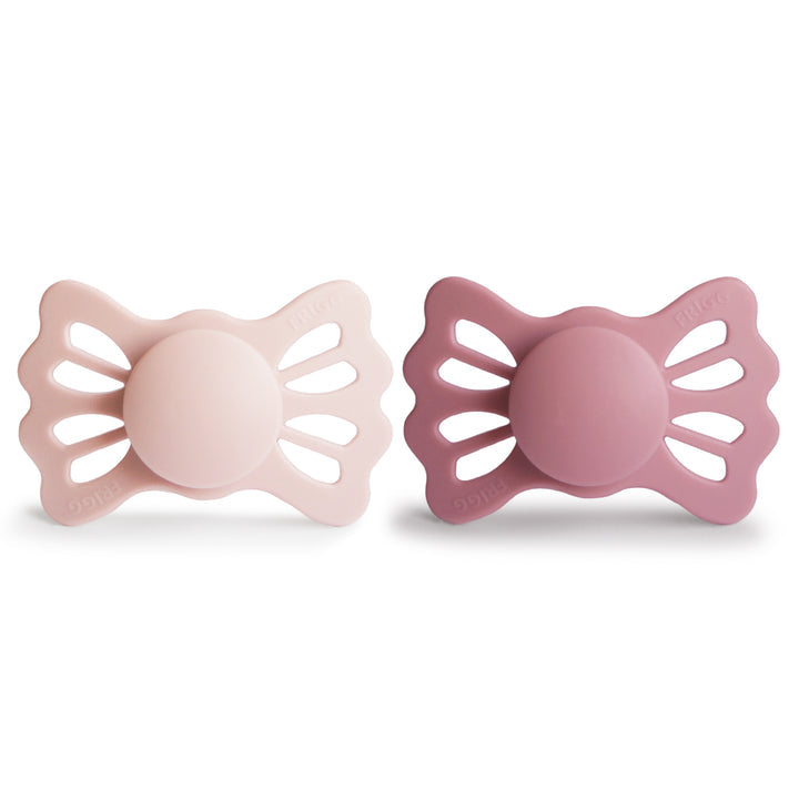 FRIGG Lucky - Symmetrical Silicone 2-Pack Pacifiers - Blush/Cedar - Size 2