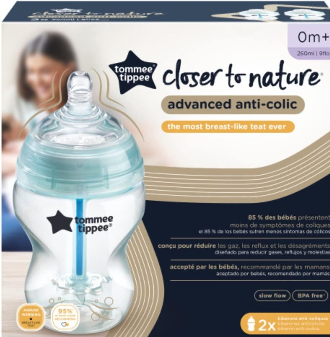 Biberón Closer To Nature Anticólicos Avanzado 9 Oz - 2 unidades