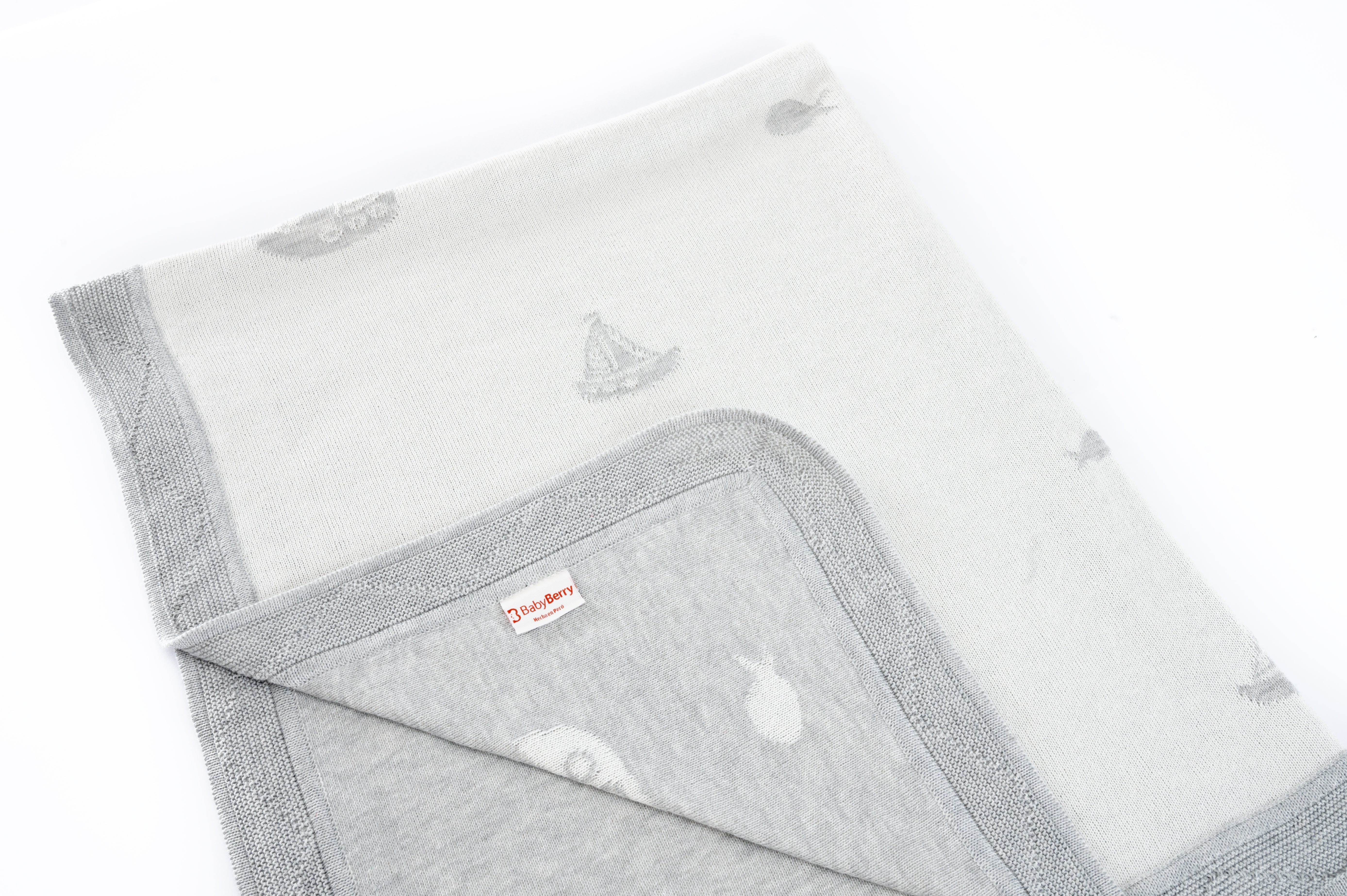 Manta Jacquard del Mar Plomo