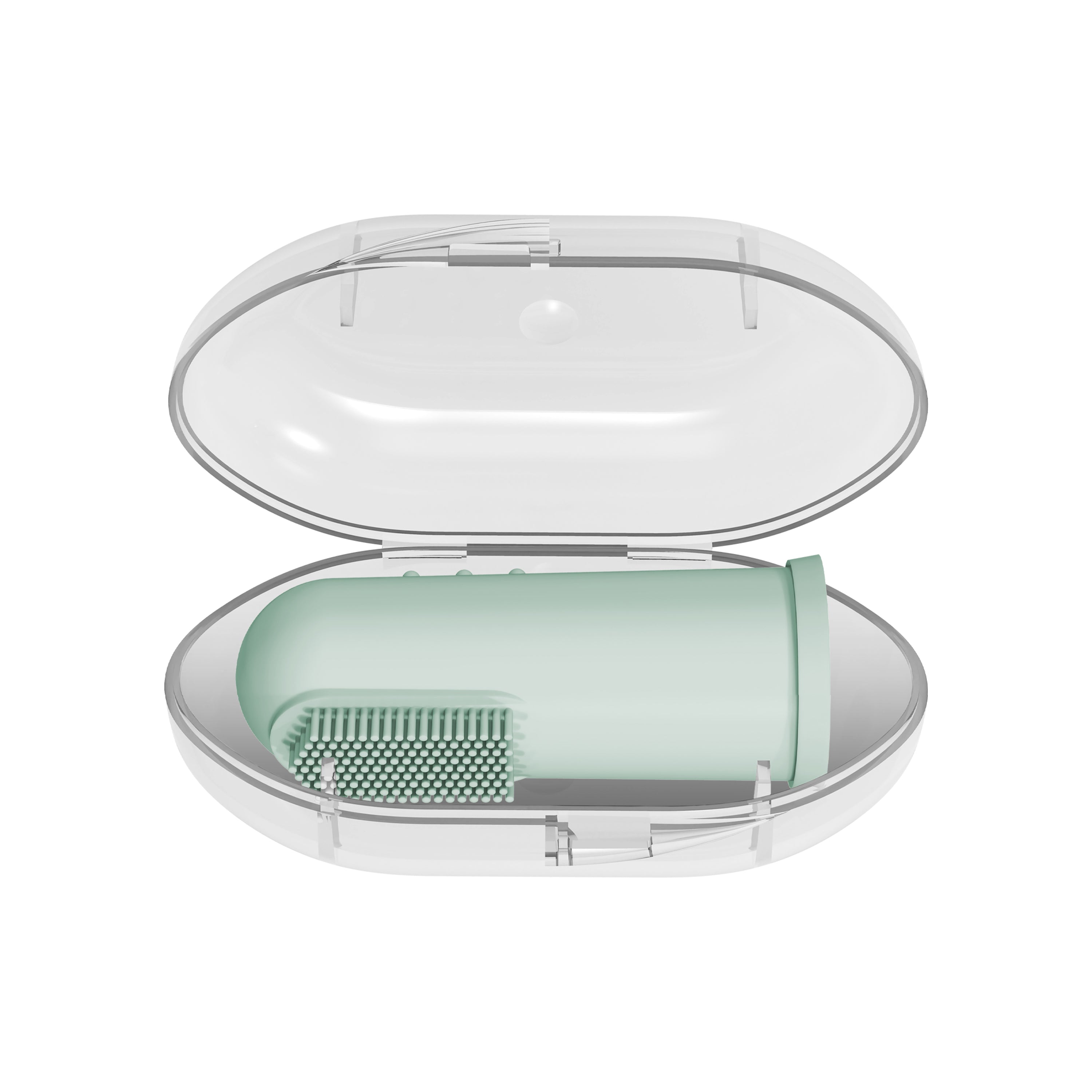 HG126_Product_Silicone_Finger_Toothbrush_and_Storage_Case_Light_Green_1-Pack_Case_Open.jpg