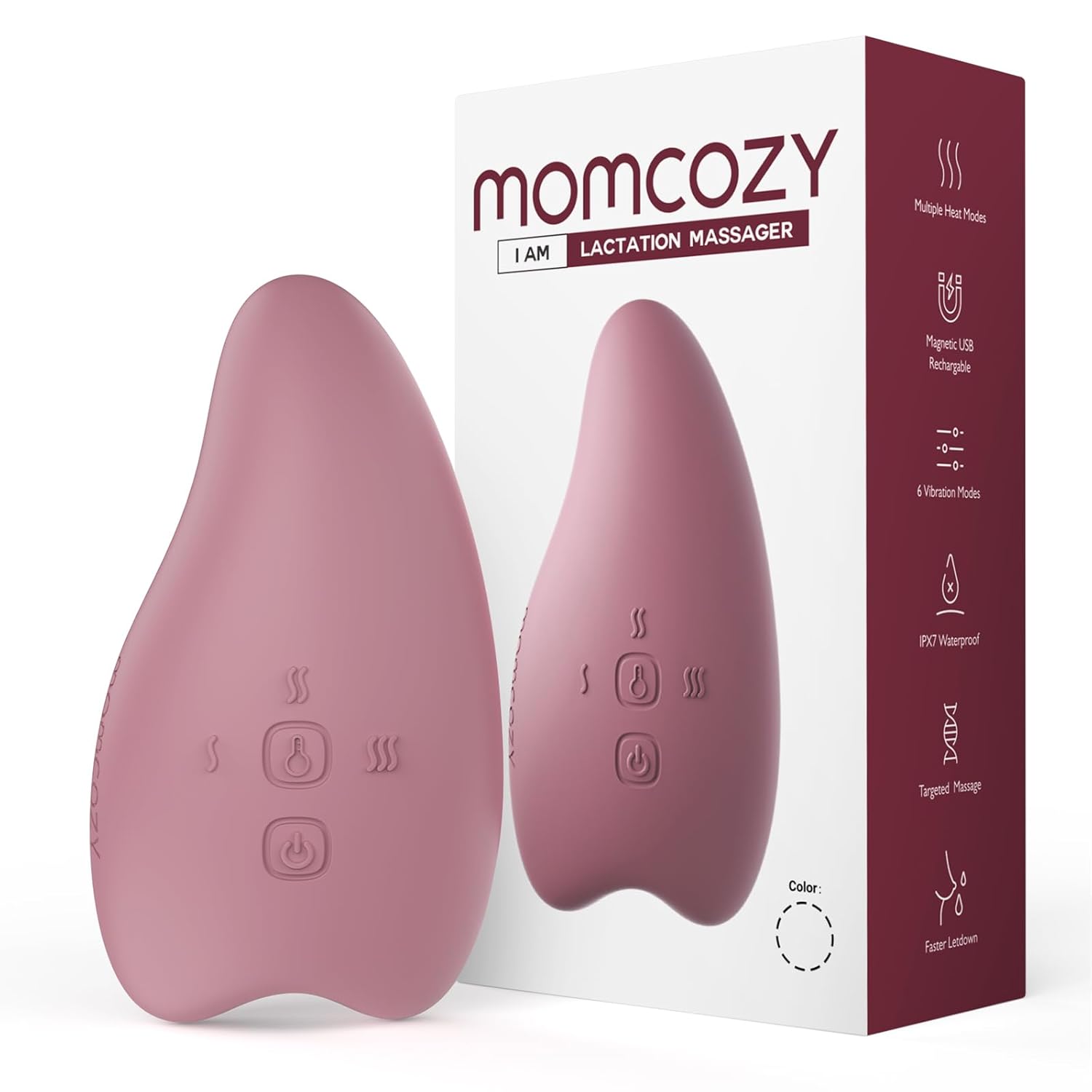 Masajeador de Apoyo a la Lactancia 2 en 1 con vibrador y calentador