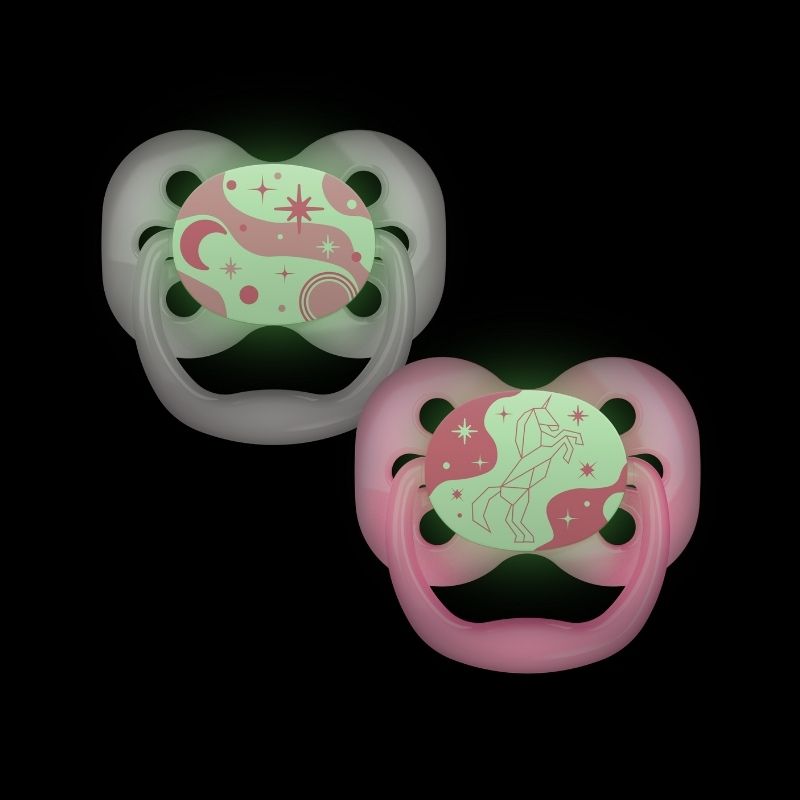 Set de 2 Chupones de 0-6M ADVANTAGE BRILLA ROSA