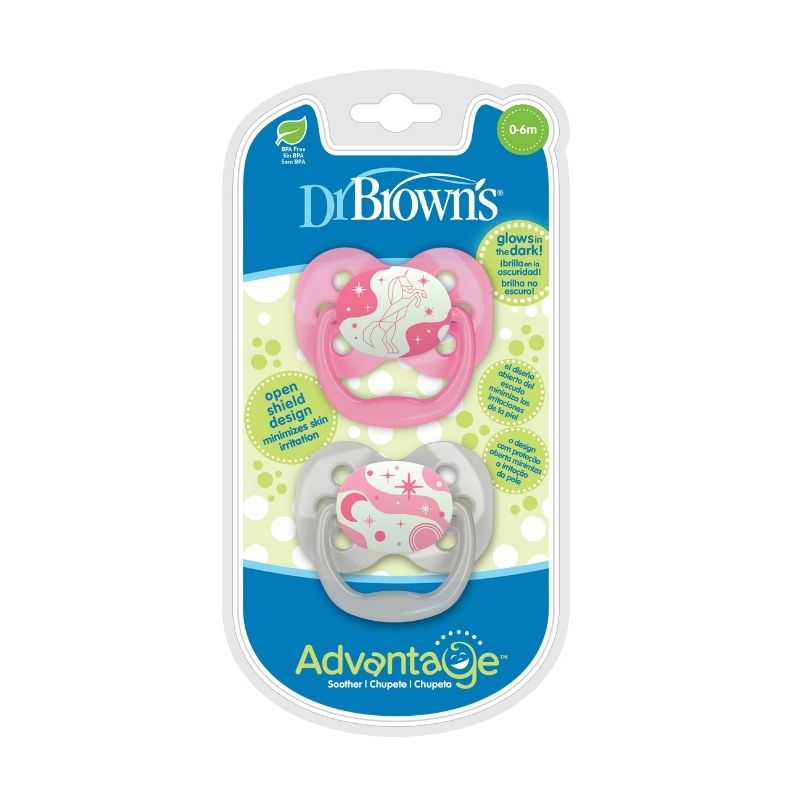 Set de 2 Chupones de 0-6M ADVANTAGE BRILLA ROSA