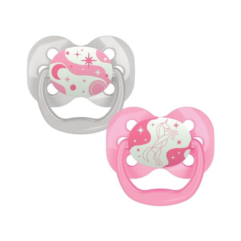 Set de 2 Chupones de 0-6M ADVANTAGE BRILLA ROSA