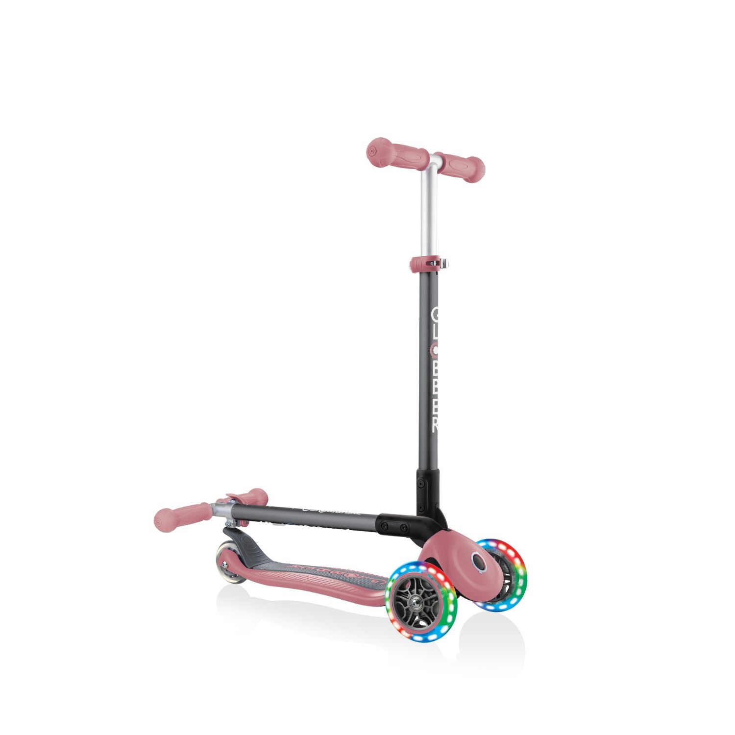 Scooter Primo Plegable Led Rosado Pastel