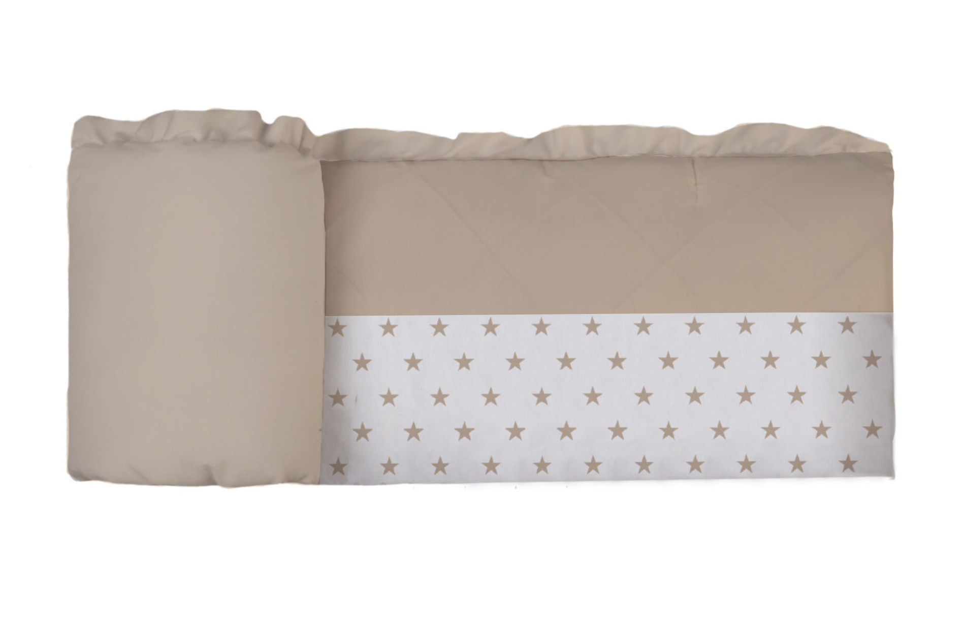 Protector Estampado Cuna Mini Estrella Beige (Rombo Beige/Reverso Beige)