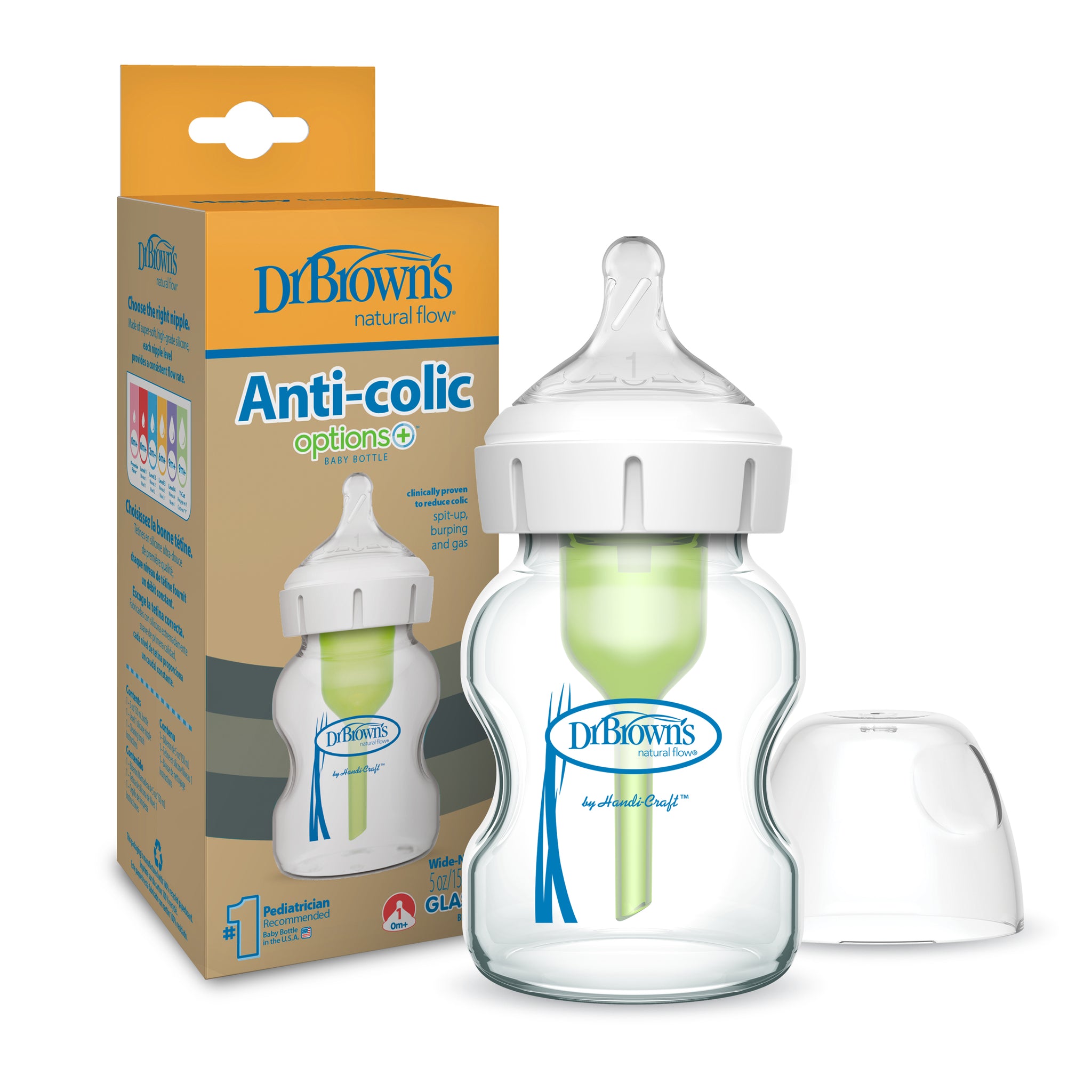 Biberon Vidrio 5 Oz Boca Ancha