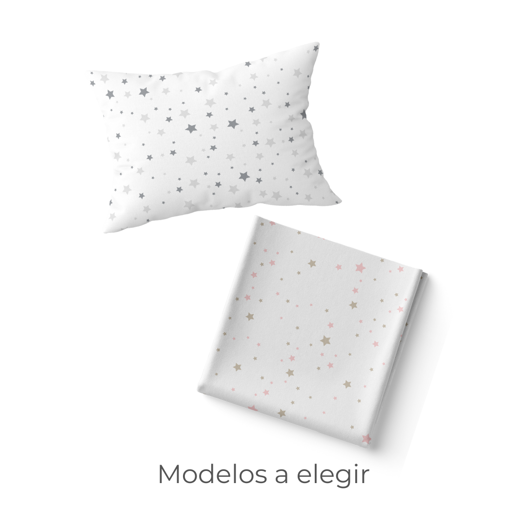 Sábana Bajeras Cuna Estampada + Funda de Almohada Estampada