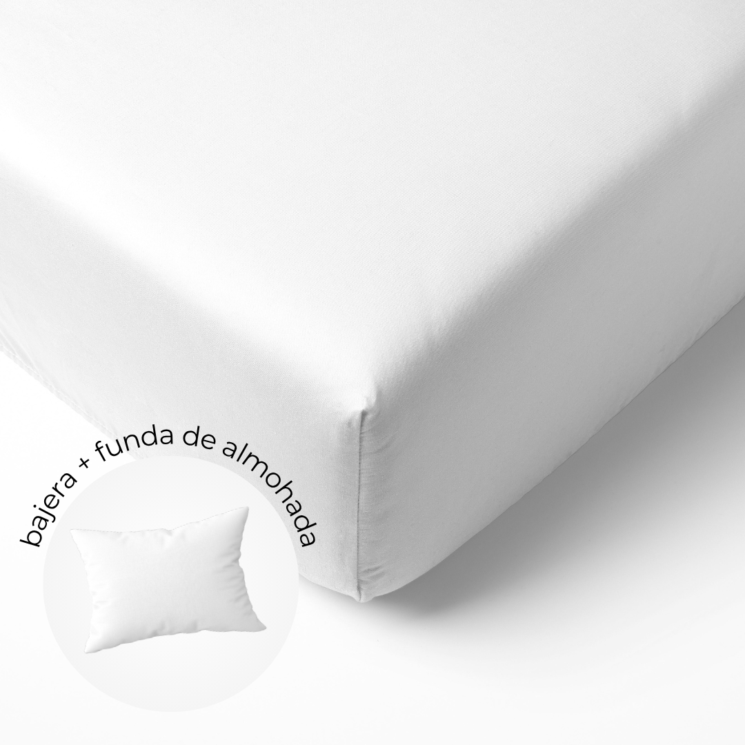 Sábana Bajeras Cuna Clásica + Funda de Almohada Clásica