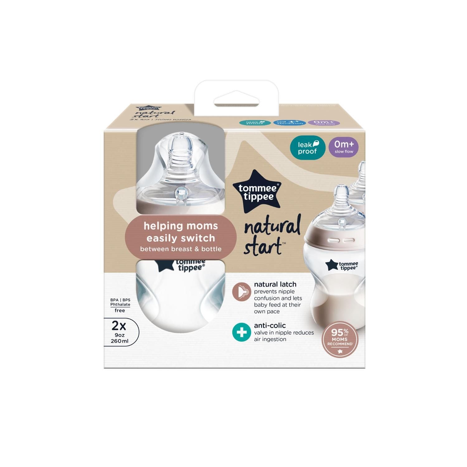 Biberón Natural Start Autoesterilizable 9 OZ X2