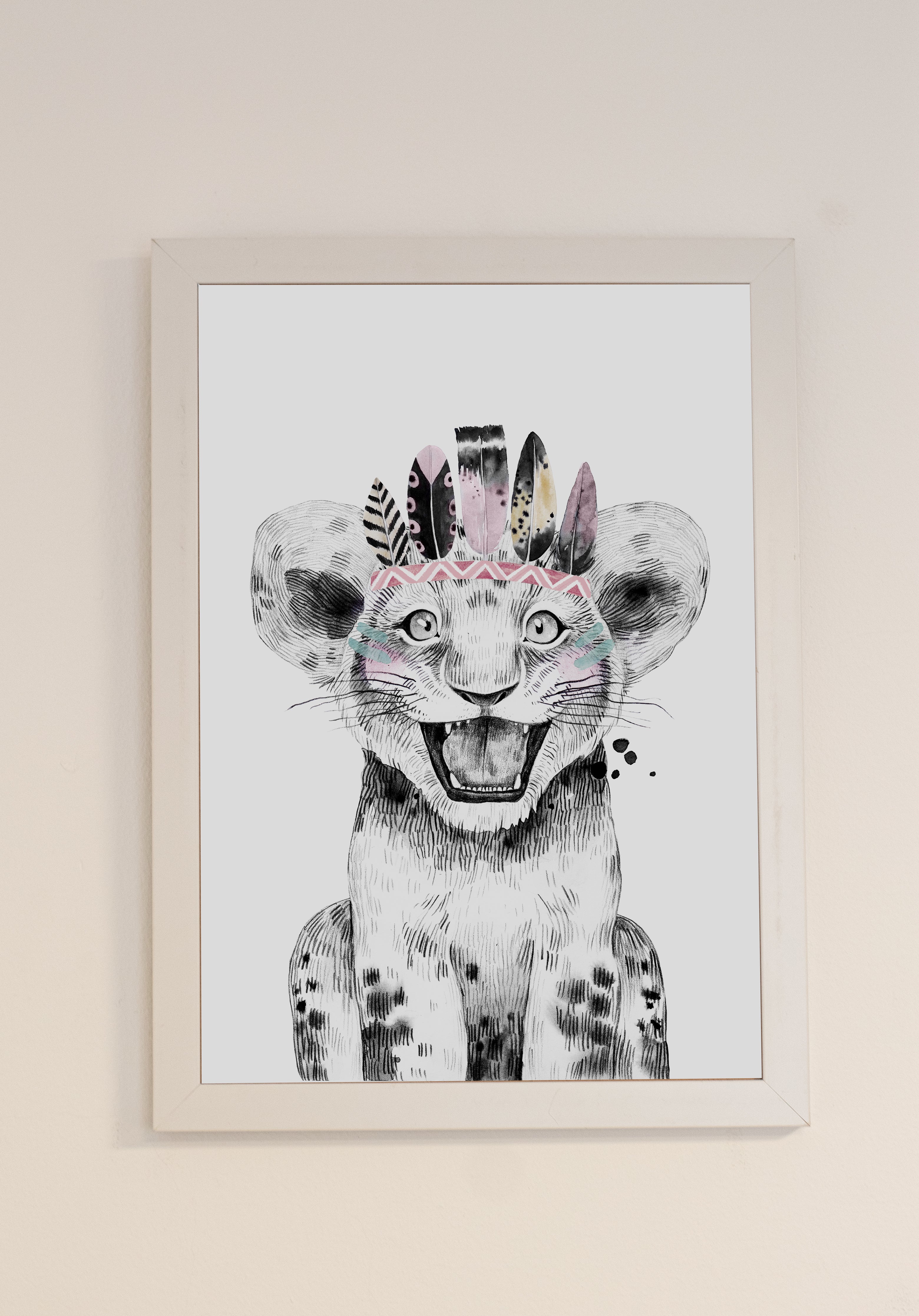 Cuadro Safari 2 - Marco Blanco